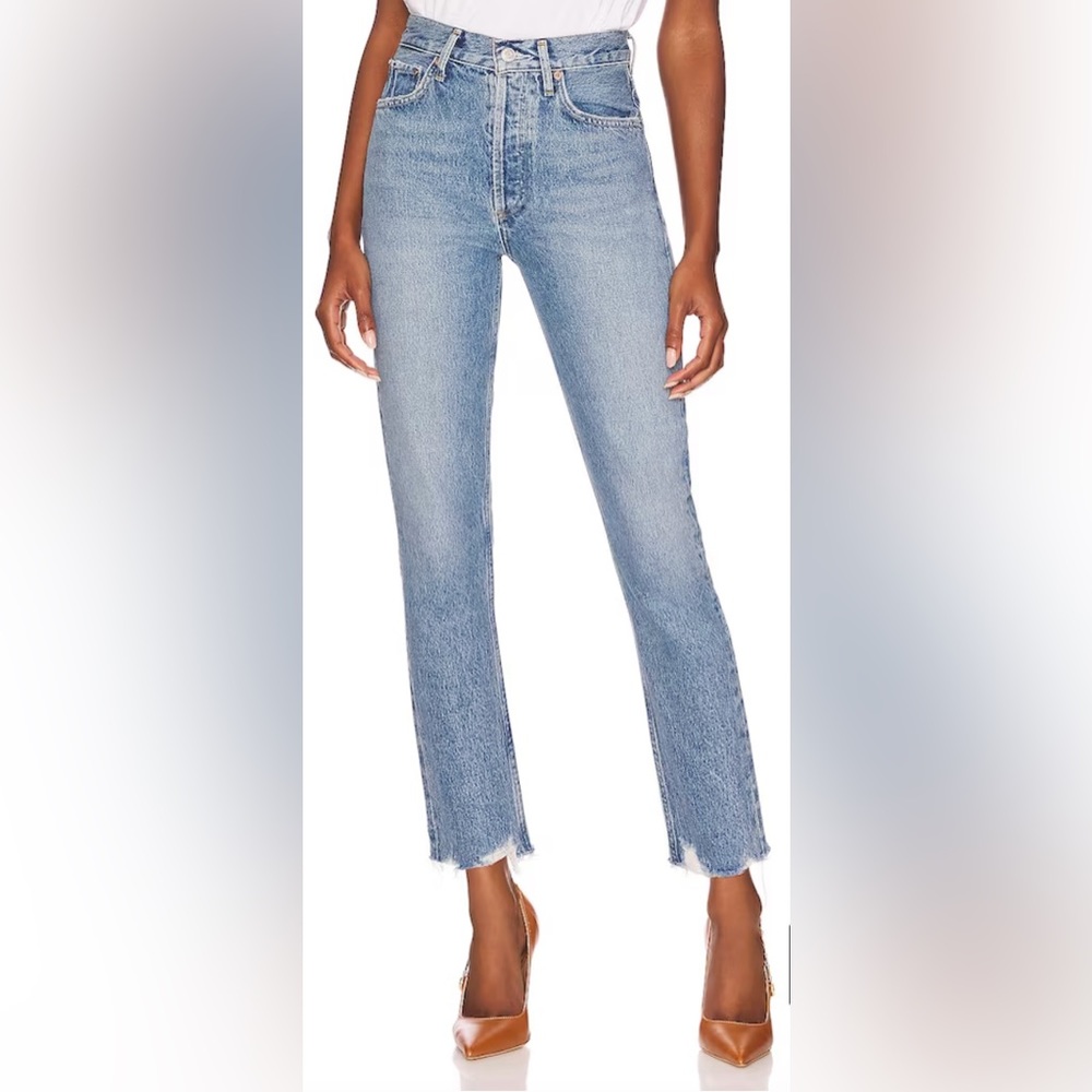 AGOLDE Riley High Rise Straight Crop in Haven Size 27